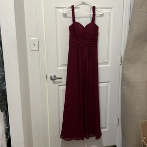 Azazie princess dress with drop/removable sleeves and lace up back